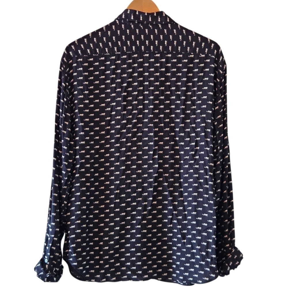 The Kooples Paris Jaguar Print Boho Unisex Long Sleeve Lightweight Shirt Size XL - Picture 10 of 12